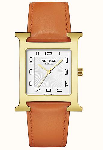 (image for) Replica Hermes Heure H W036845WW00 Yellow-gold plated steel watch